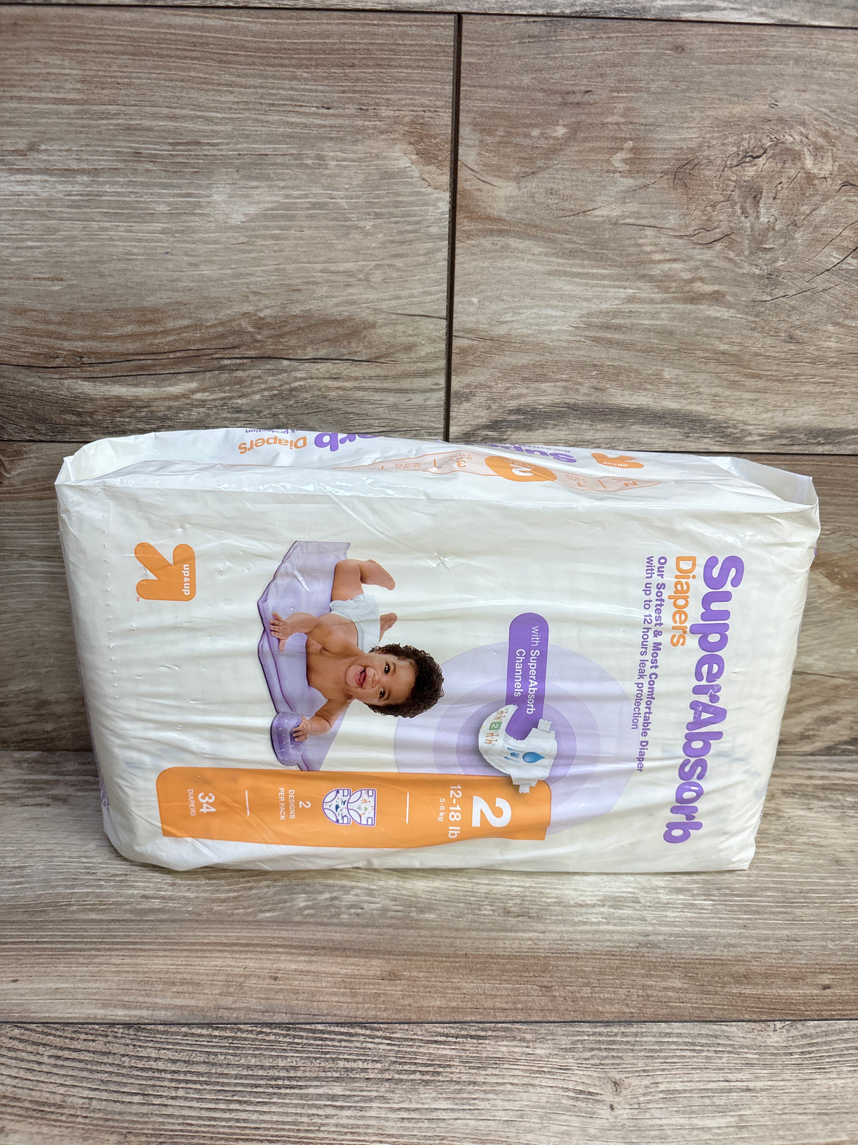 NEW up&up SuperAbsorb Diapers, Size 2 34ct.