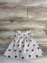 H&M Heart Print Dress Taupe sz 2T