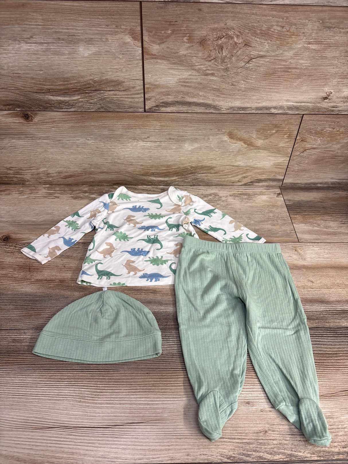 Little Me 3pc Dinosaur Pajama Set White sz 6m