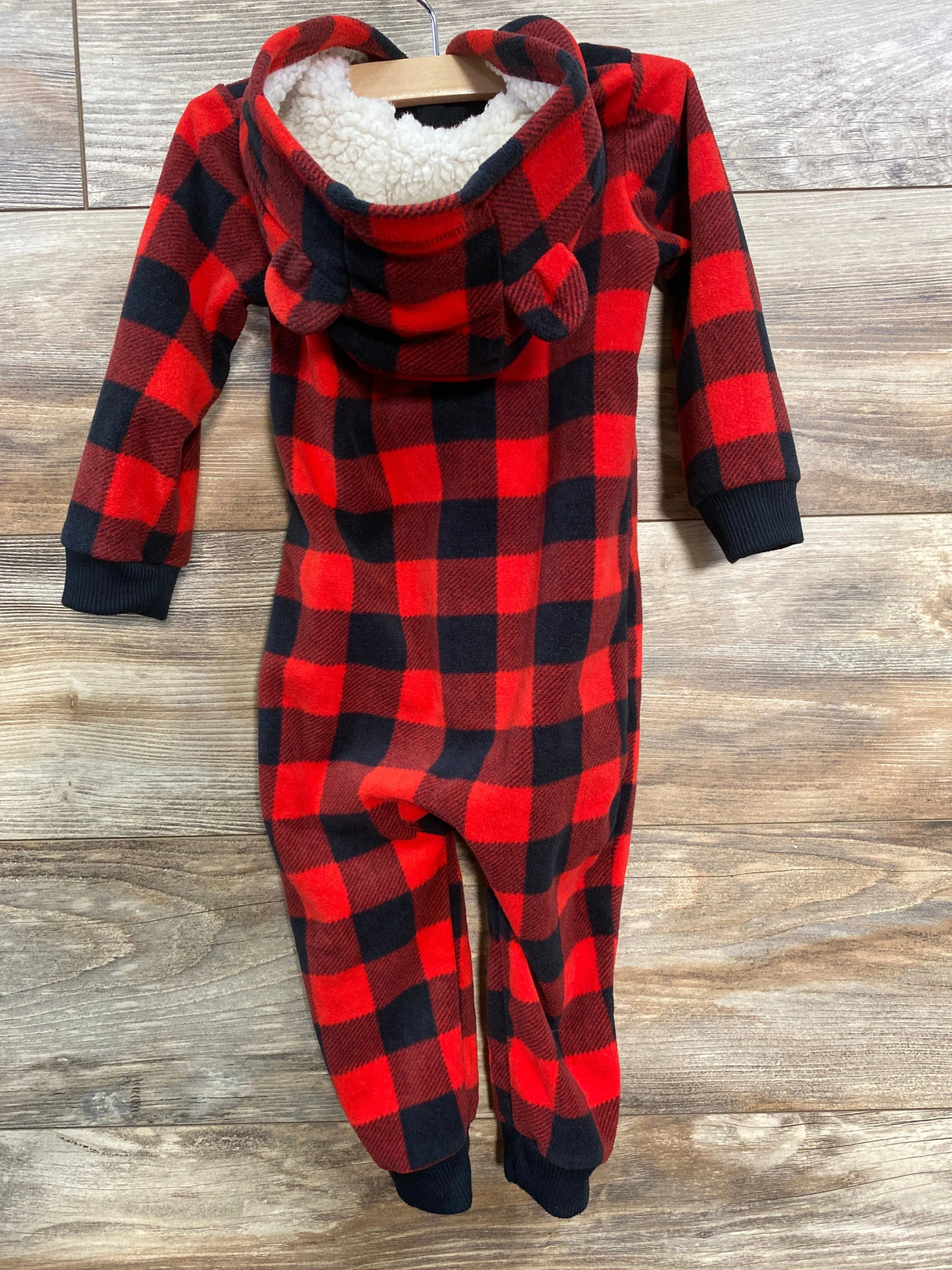 Carter's Buffalo Plaid Hooded Coverall Red sz 18m