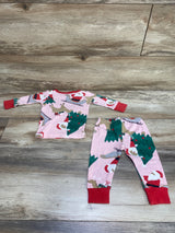 Carter's 2pc Santa Pajama Set Pink sz 6m