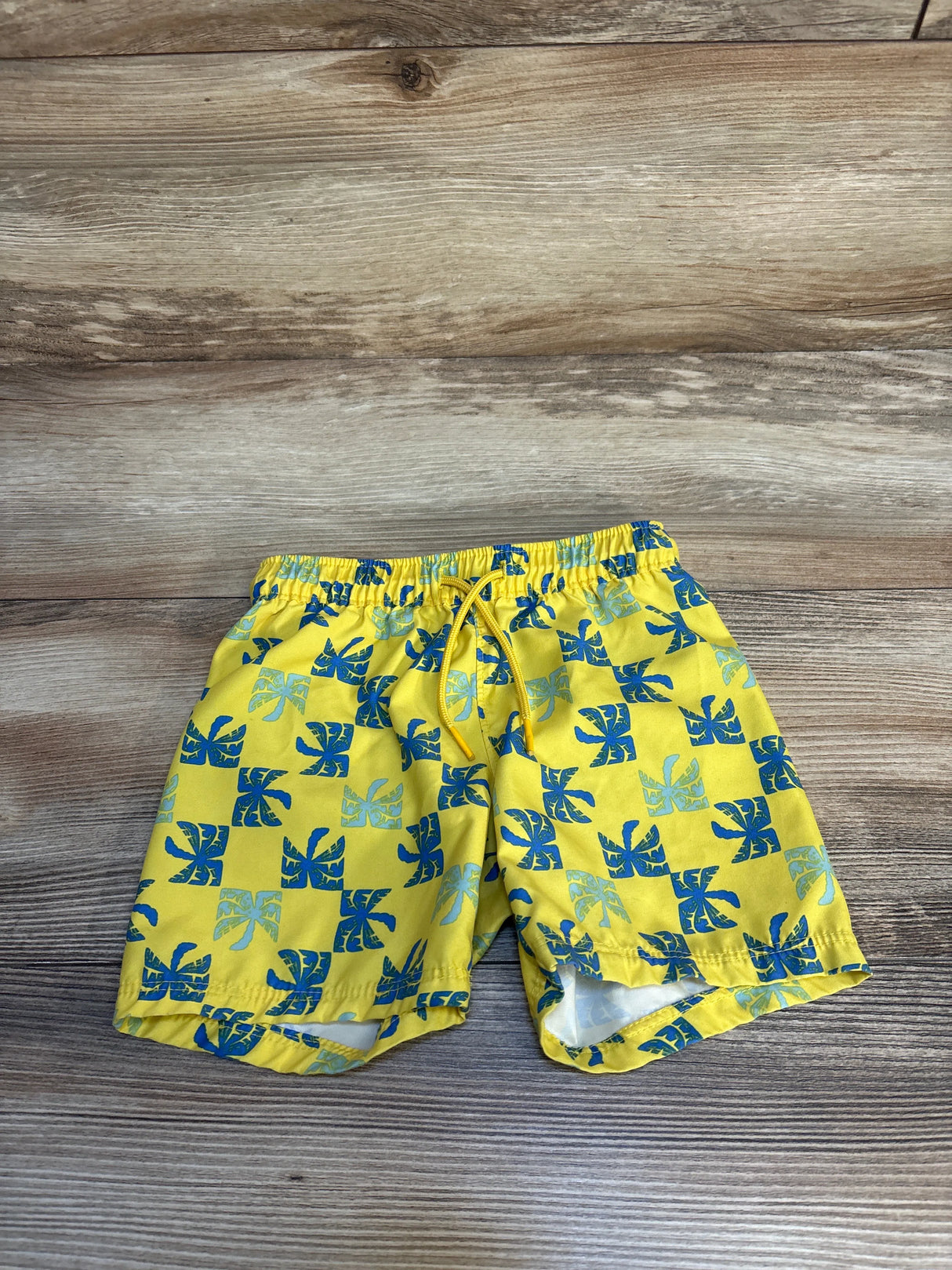 Old Navy Board Shorts Palm Trees Yellow sz 18-24m