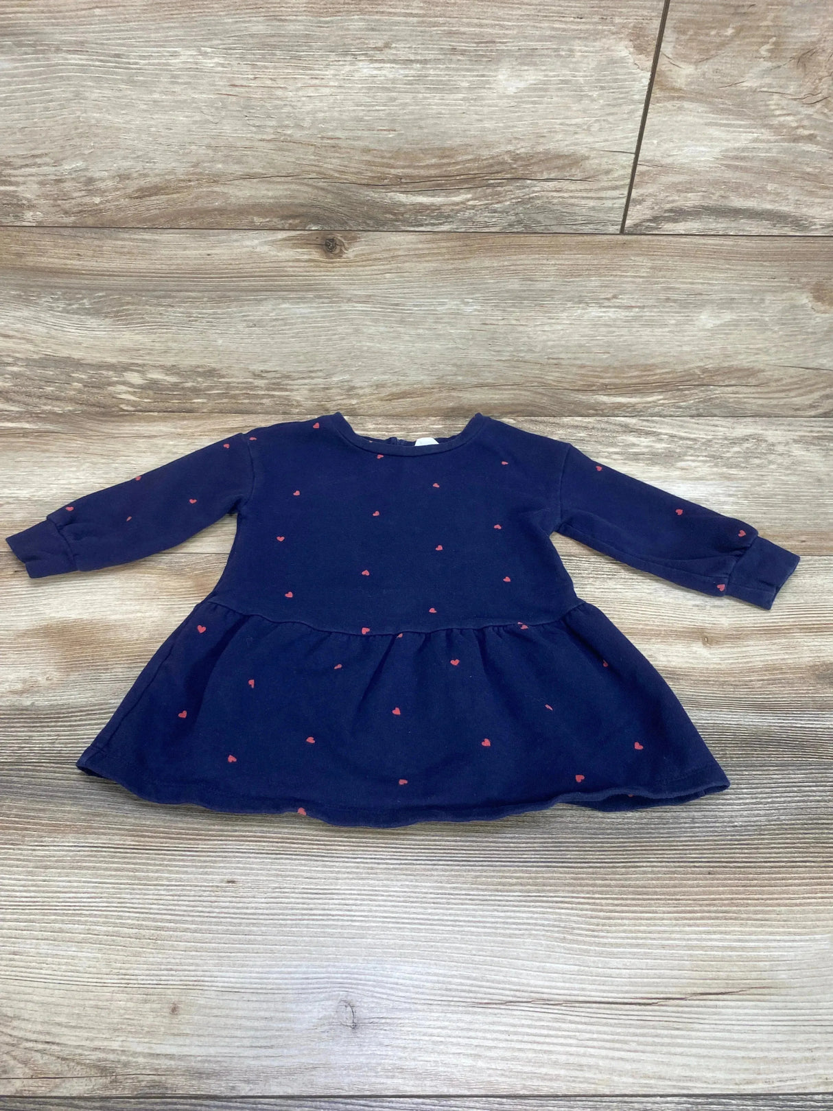 Baby Gap Heart Print Sweatshirt Dress Navy sz 12-18m