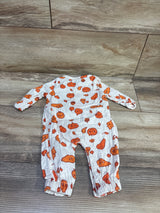 Cat & Jack Muslin Pumpkin Coverall White sz Newborn
