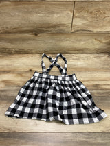 Cat & Jack Buffalo Check Suspender Skirt Black/White sz 4T