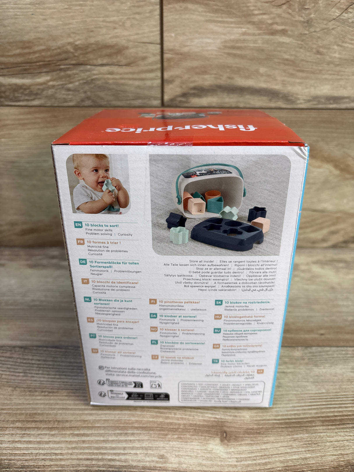 NEW Fisher Price Baby's First Blocks Shape Sorter - Navy Fawn