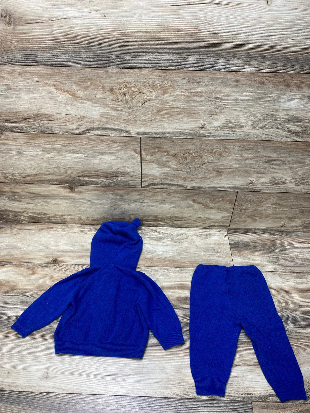 Baby Gap CashSoft Bear Hoodie Outfit Set Blue sz 6-12m