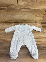 Little Me Side Snap Striped Sleeper Blue sz Newborn