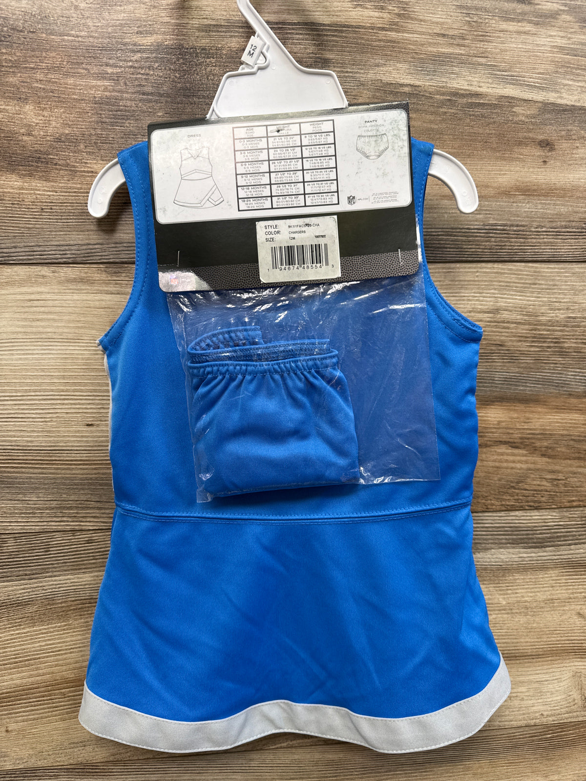 NEW NFL Los Angeles Chargers 2pc Cheer Captain Jumper Dress sz 12m