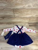 NEW Cat & Jack 3pc Cherry Bodysuit & Cord Jumper White sz 18m