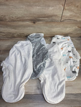 Aden + Anais 4pk Velboa Swaddle Wraps White/Grey sz 0-3m - Me n Mommy To Be