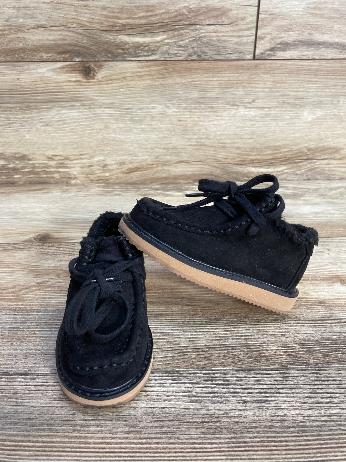 Baby Gap Vegan Suede Sherpa-Lined Loafers Black sz 7c