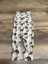 Kate Quinn Bamboo Sleeveless Dinosaur Jumpsuit White sz 6-12m