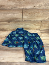 Just One You 2pc Coat Style Dino Pajama Set Blue sz 2T