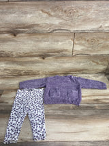 DKNY Long Sleeve Knit Sweater & Leggings Set Purple sz 12m