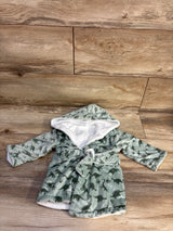 Plush Hooded Dinosaur Robe Green sz 0-9m