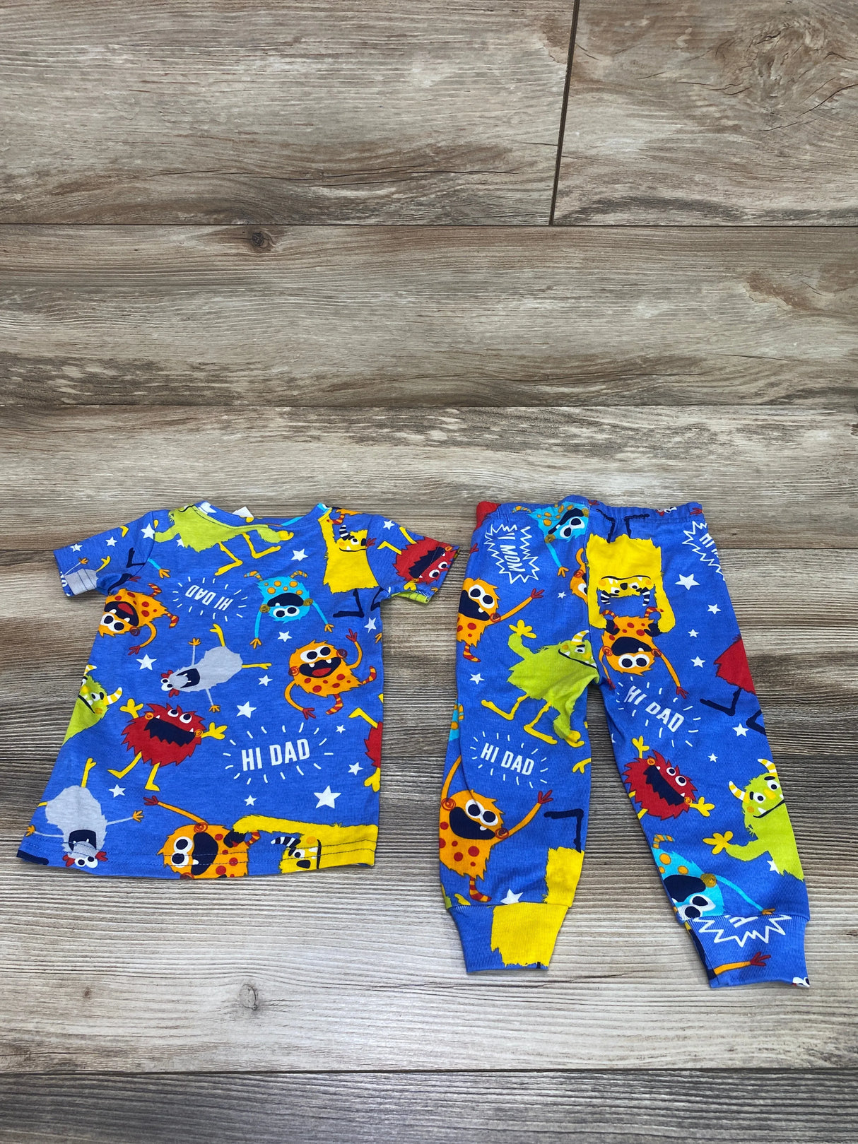 NEW Children's Place 2pc Monster Print Pajama Set Blue sz 3-6m