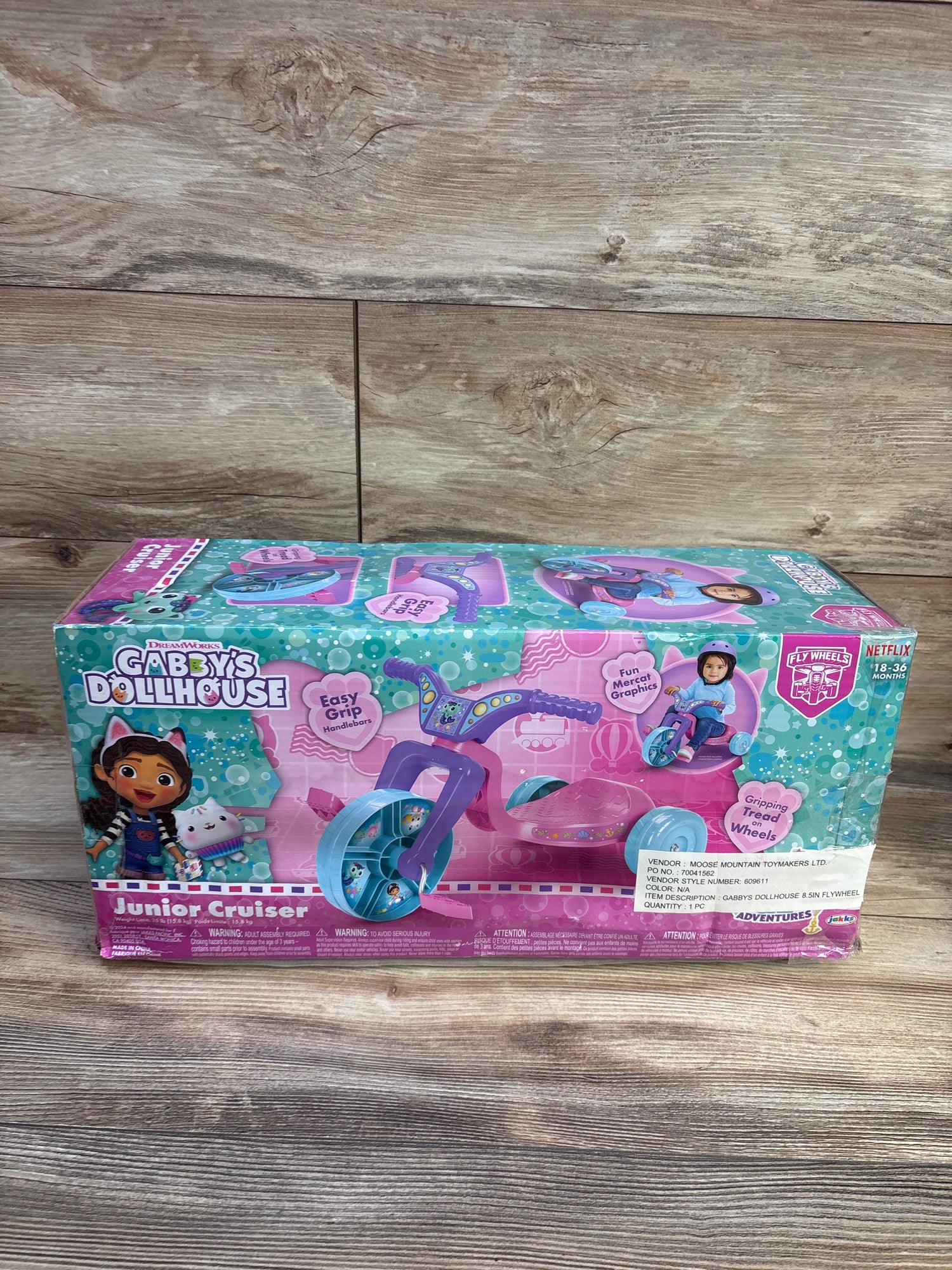 NEW Fly Wheels Junior Cruiser Tricycle 8.5'' Gabby's Dollhouse Ride On