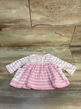 Hanna Anderson Striped Long Sleeve Dress Pink sz 0-3m