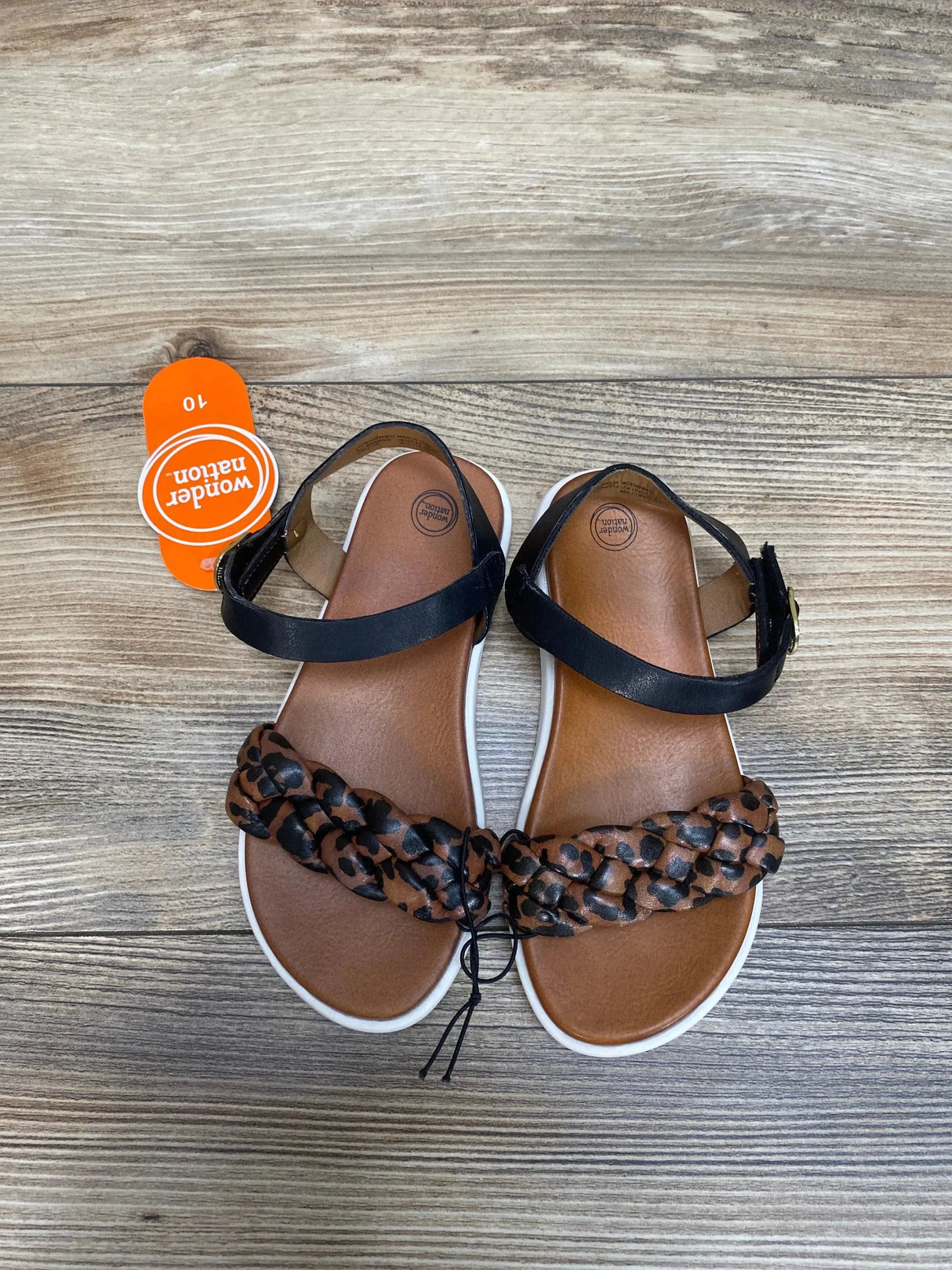 NEW Wonder Nation Brown Puff Braid Sandals sz 10c - Me 'n Mommy To Be