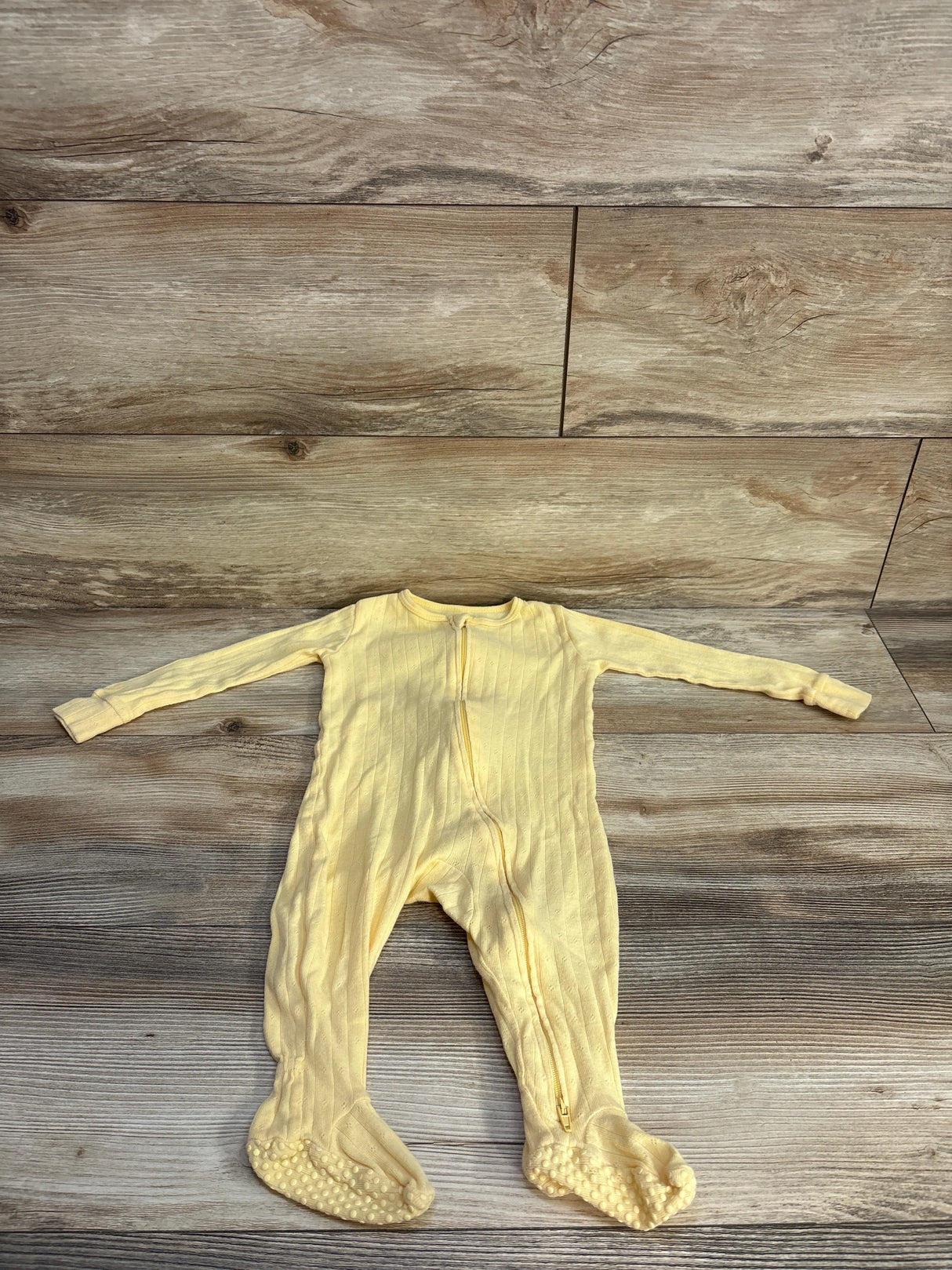 Cloud Island Ribbed Pointelle Sleeper Yellow sz 12m