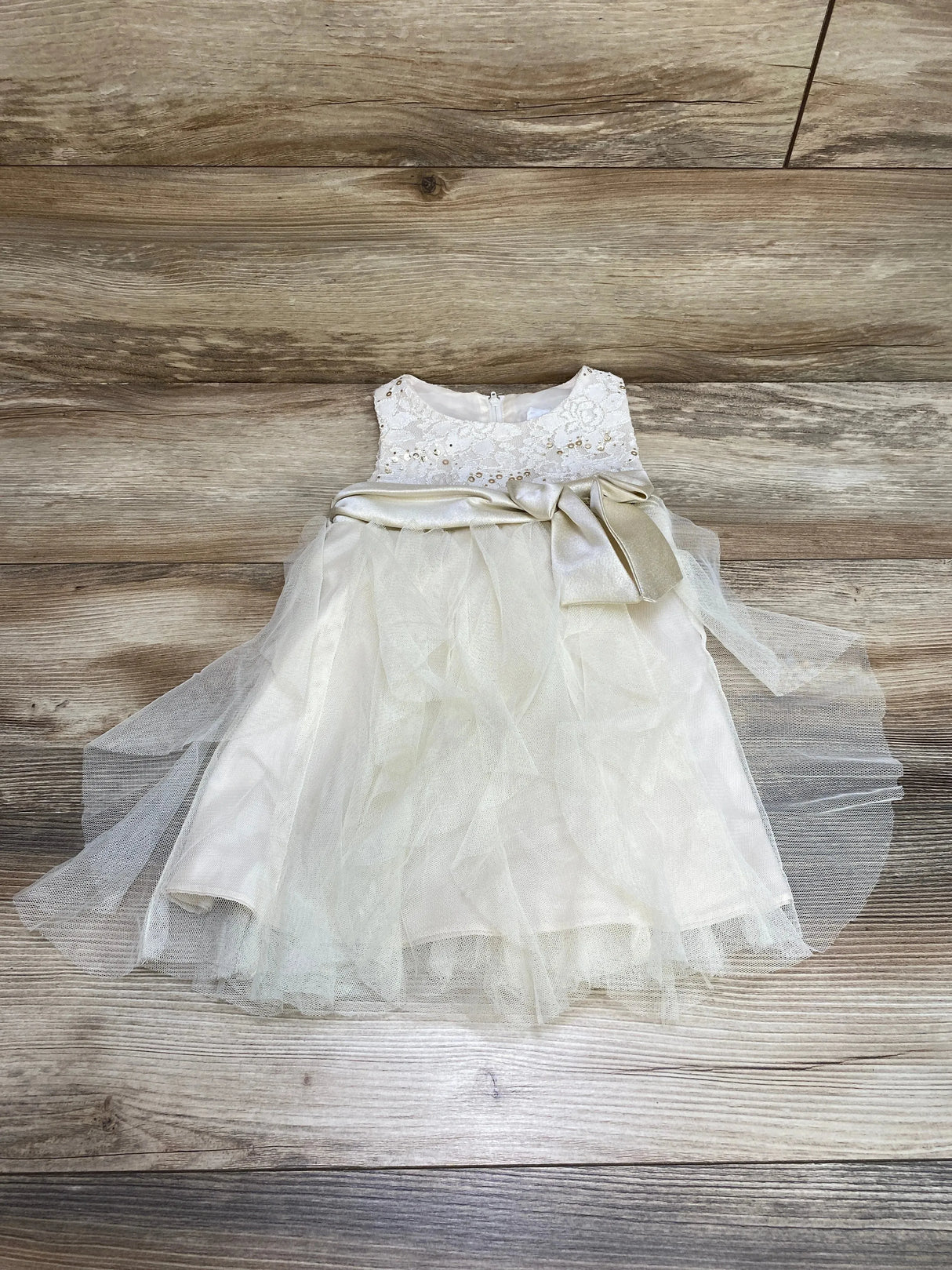 Rare Editions Tulle Sequin Dress Ivory sz 2T