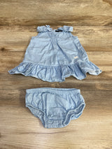 7 For All Mankind Chambray Dress & Bloomers Blue sz 0-3m