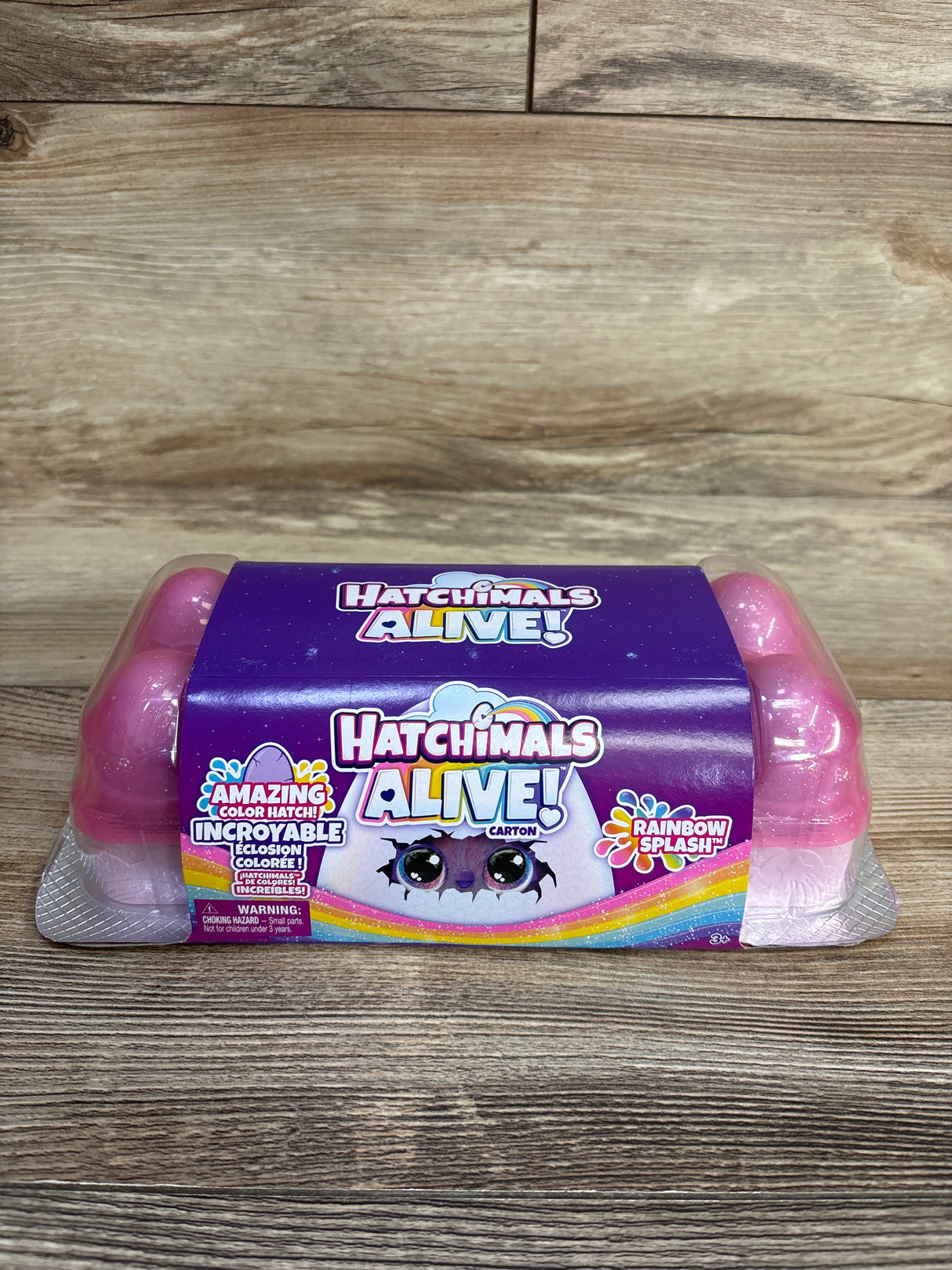 NEW Hatchimals Alive, Rainbow Splash Egg Carton