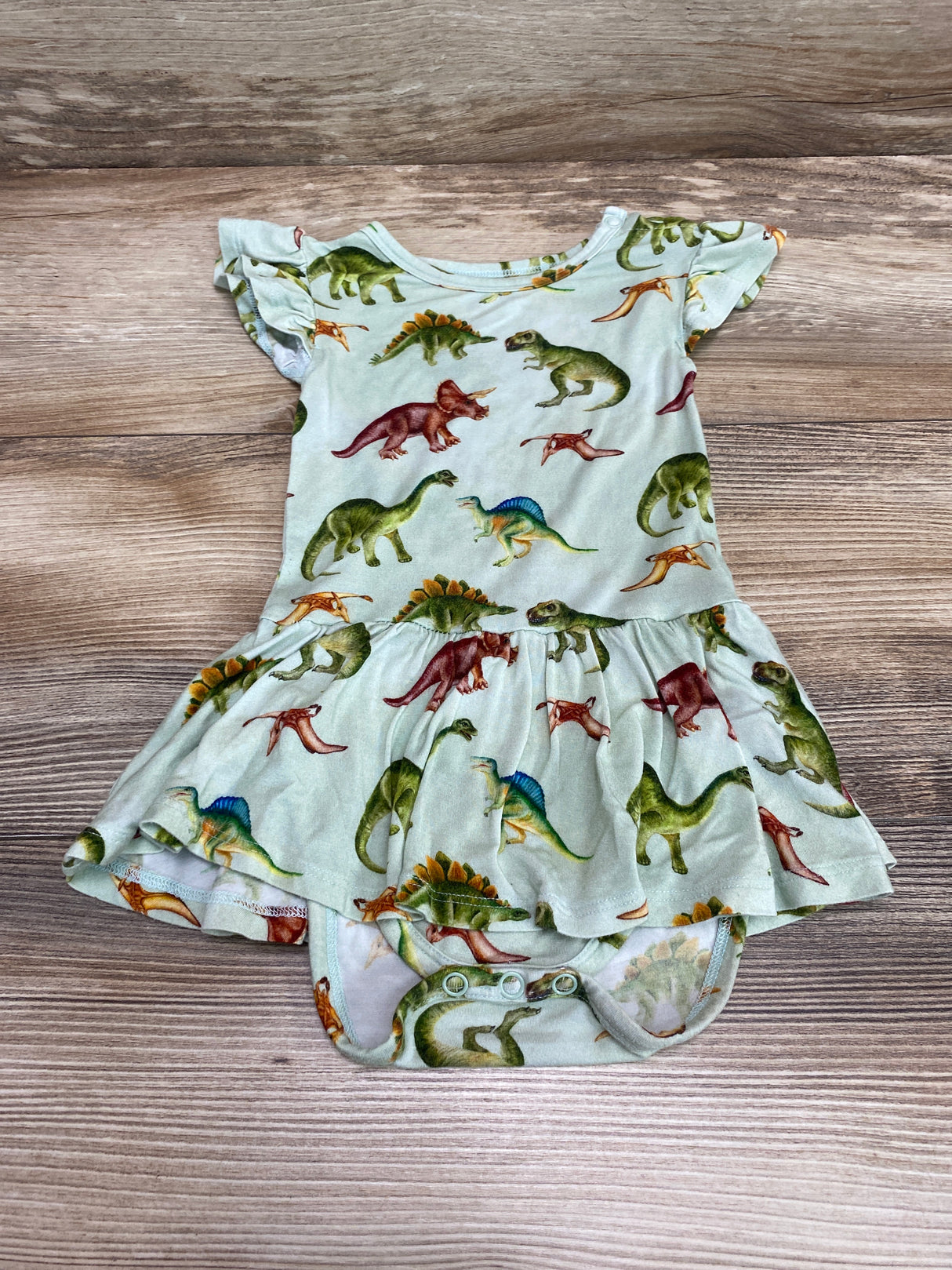 Posh P Buddy Dinosaur Twirl Skirt Bodysuit Green sz 12-18m