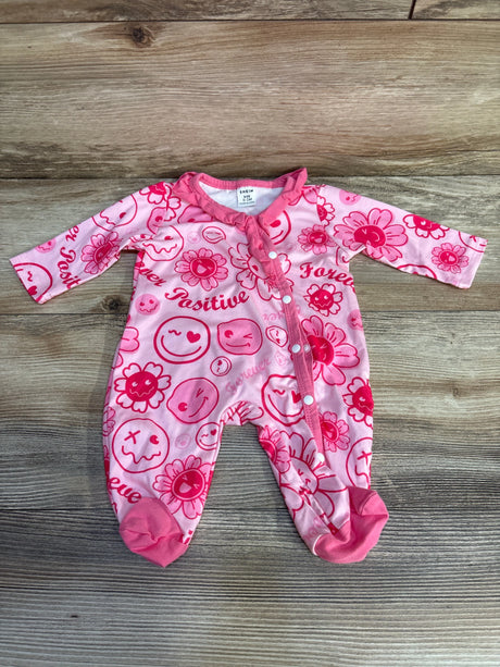 Shein Floral Ruffle Footie Pink sz 0-1m - Me n Mommy To Be