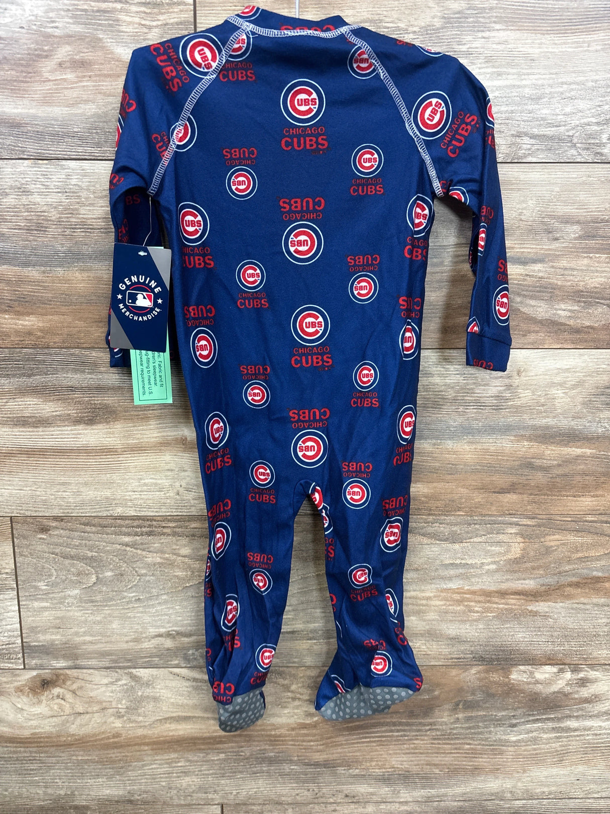 NEW MLB Chicago Cubs Raglan Zip Up Footie Blue sz 24m