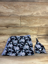 Baby Be Mine 2pc Floral Swaddle Blanket & Hat Set