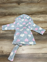 Zak & Zoey Heart Print Hooded Robe Grey sz 0-9m