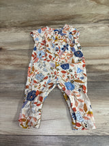 Old Navy Floral Button-Front Jumpsuit Beige sz 6-12m