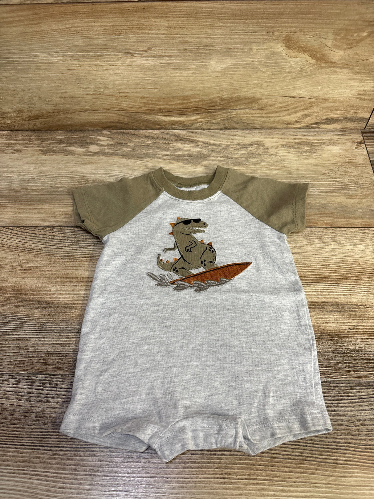 Pl Baby Dinosaur Shortie Romper Grey sz 3m