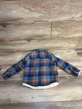 Cat & Jack Faux Shearling Plaid Shacket Blue sz 3T