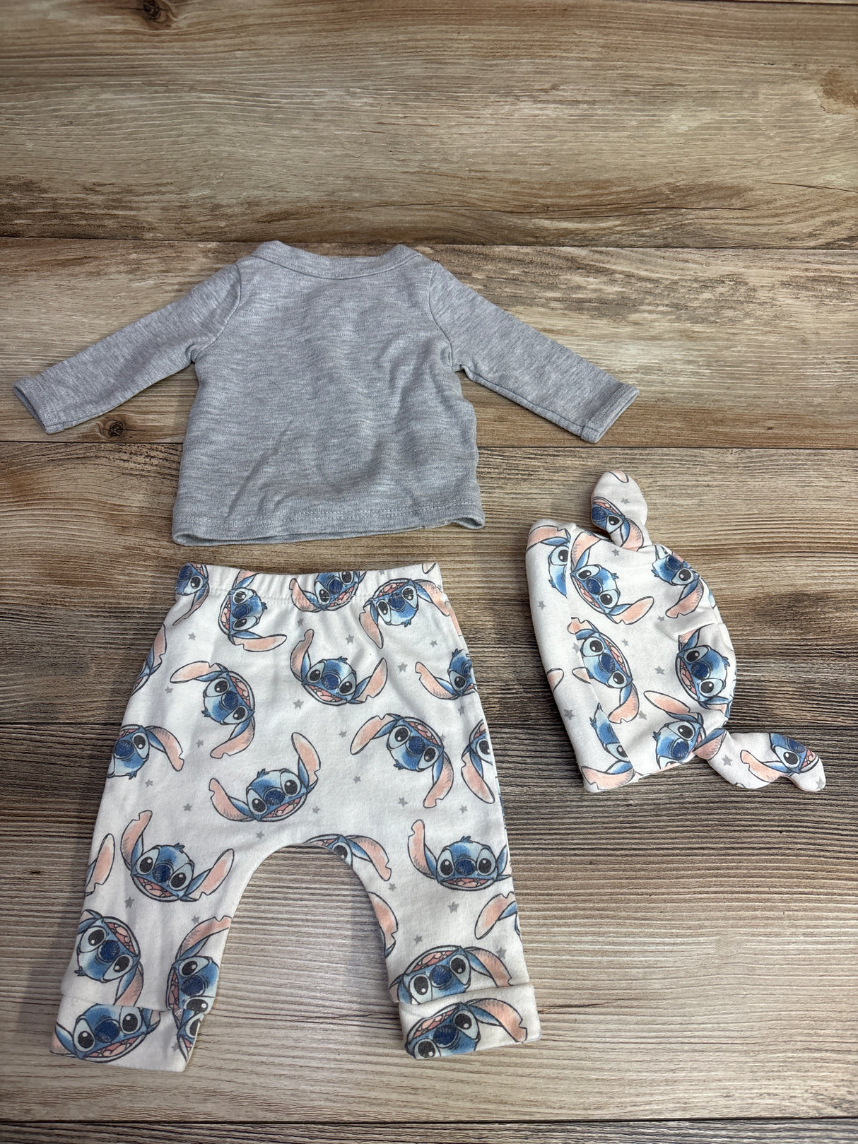 Disney Baby 2pc Stitch Welcome Little One Kimono Set Grey sz Newborn