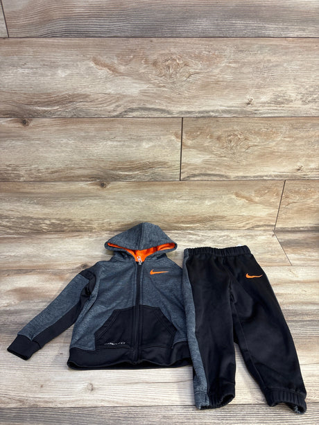 Nike 2pc Therma Fit Full Zip Hoodie & Joggers Grey sz 24m - Me n Mommy To Be