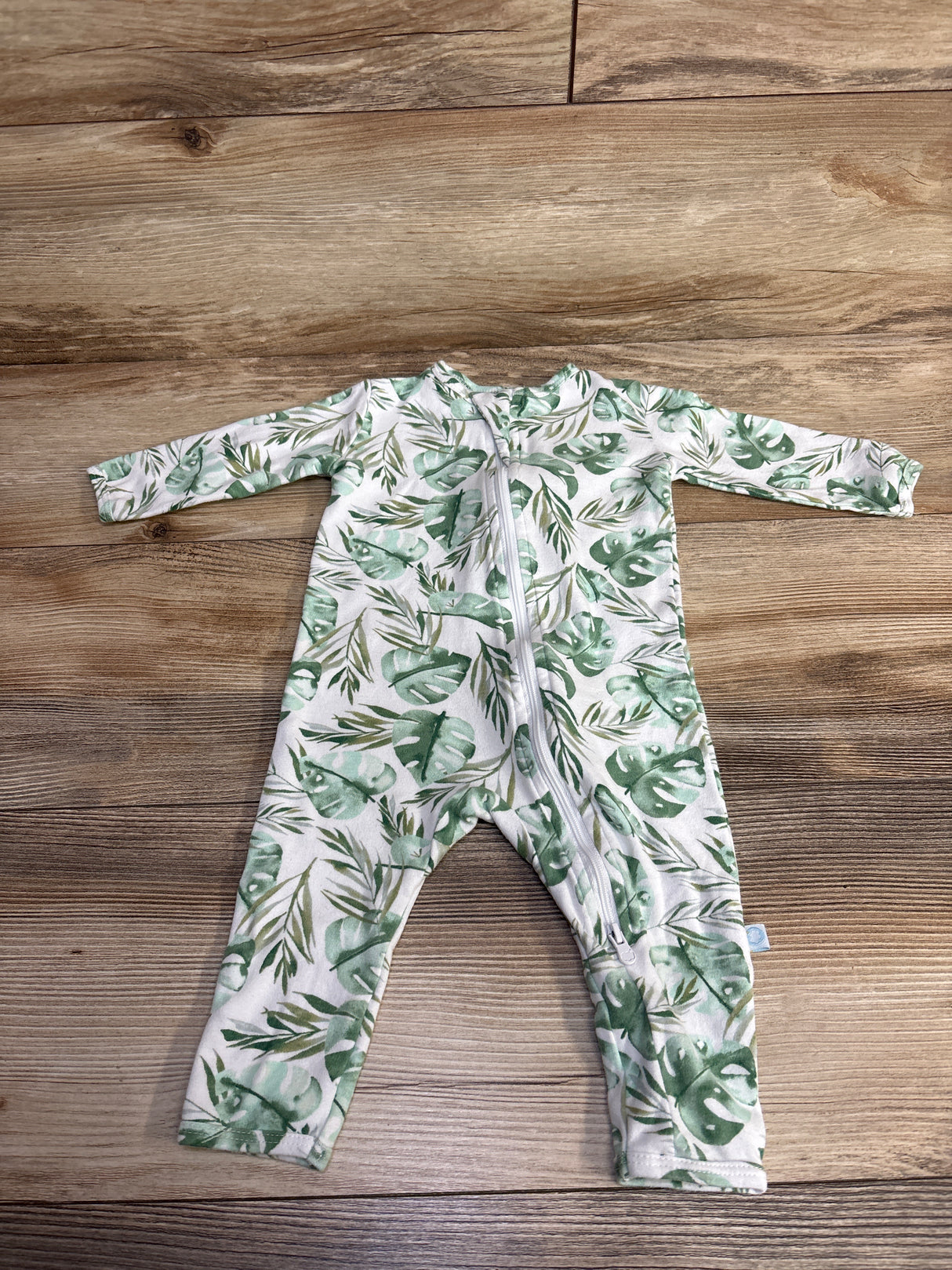 Dreamland Baby Leaf Print Footless Sleeper White sz 3-6m