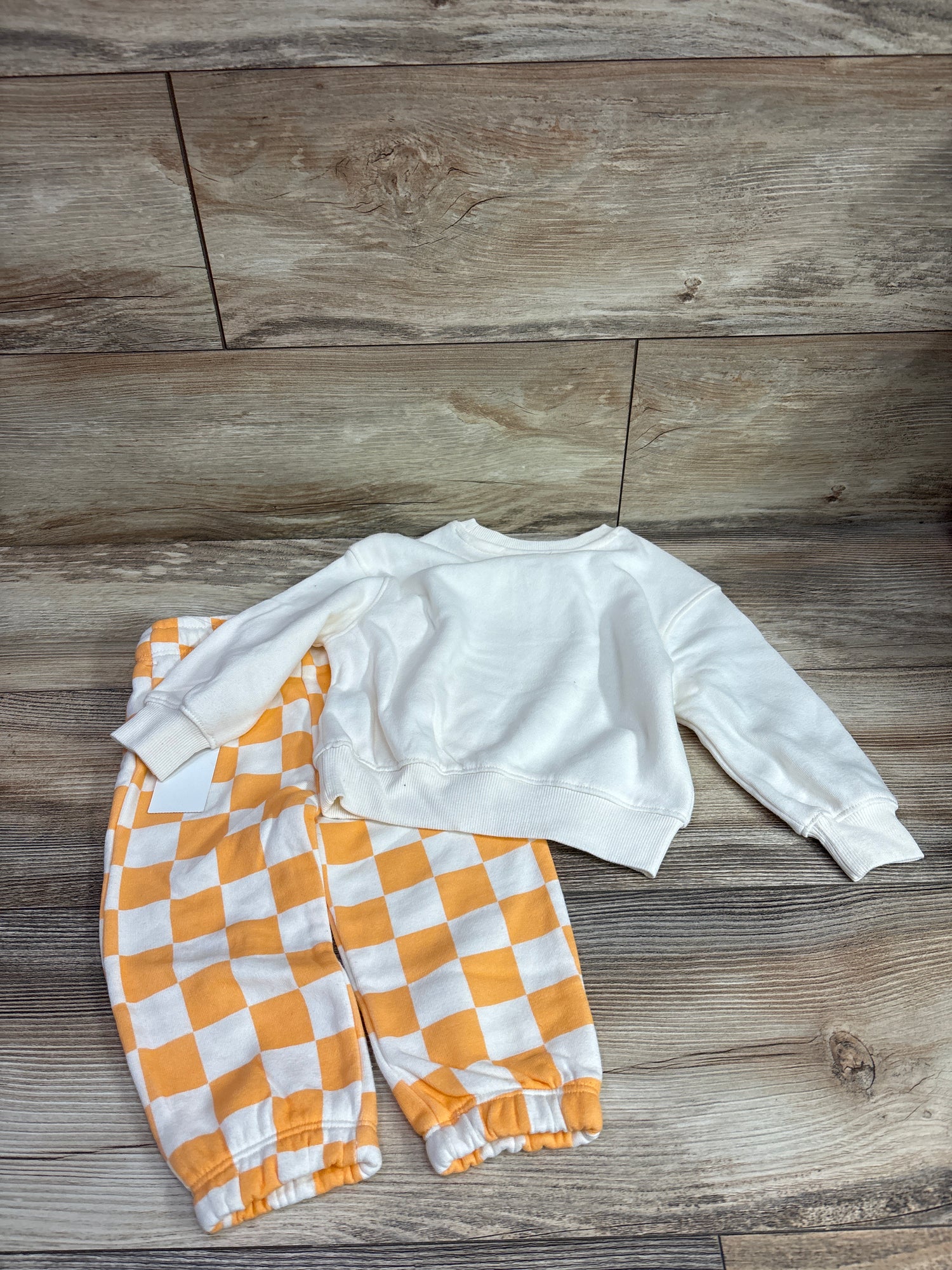 NEW Grayson Mini 2pc Pumpkin Bear Sweatshirt & Pants Set Ivory sz 18m