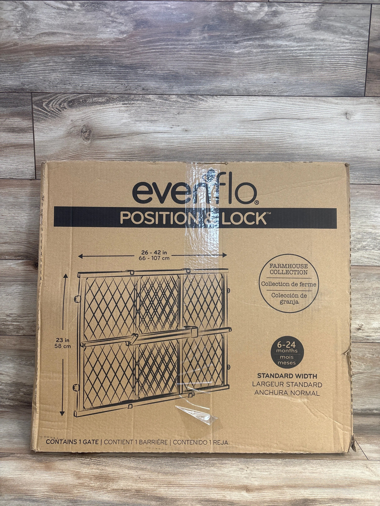 NEW Evenflo Position & Lock Doorway Gate Farmhouse Collection