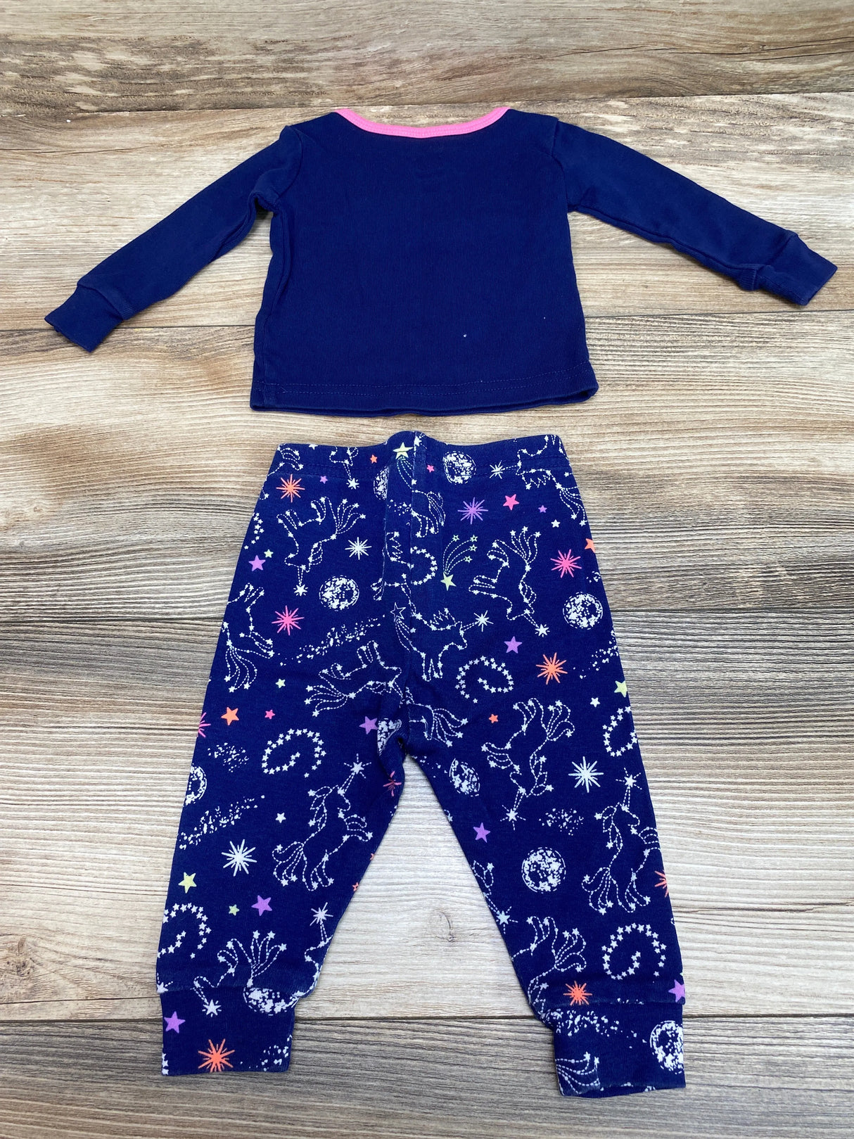 Children's Place 2pc Unicorn Pajama Set Navy sz 0-3m