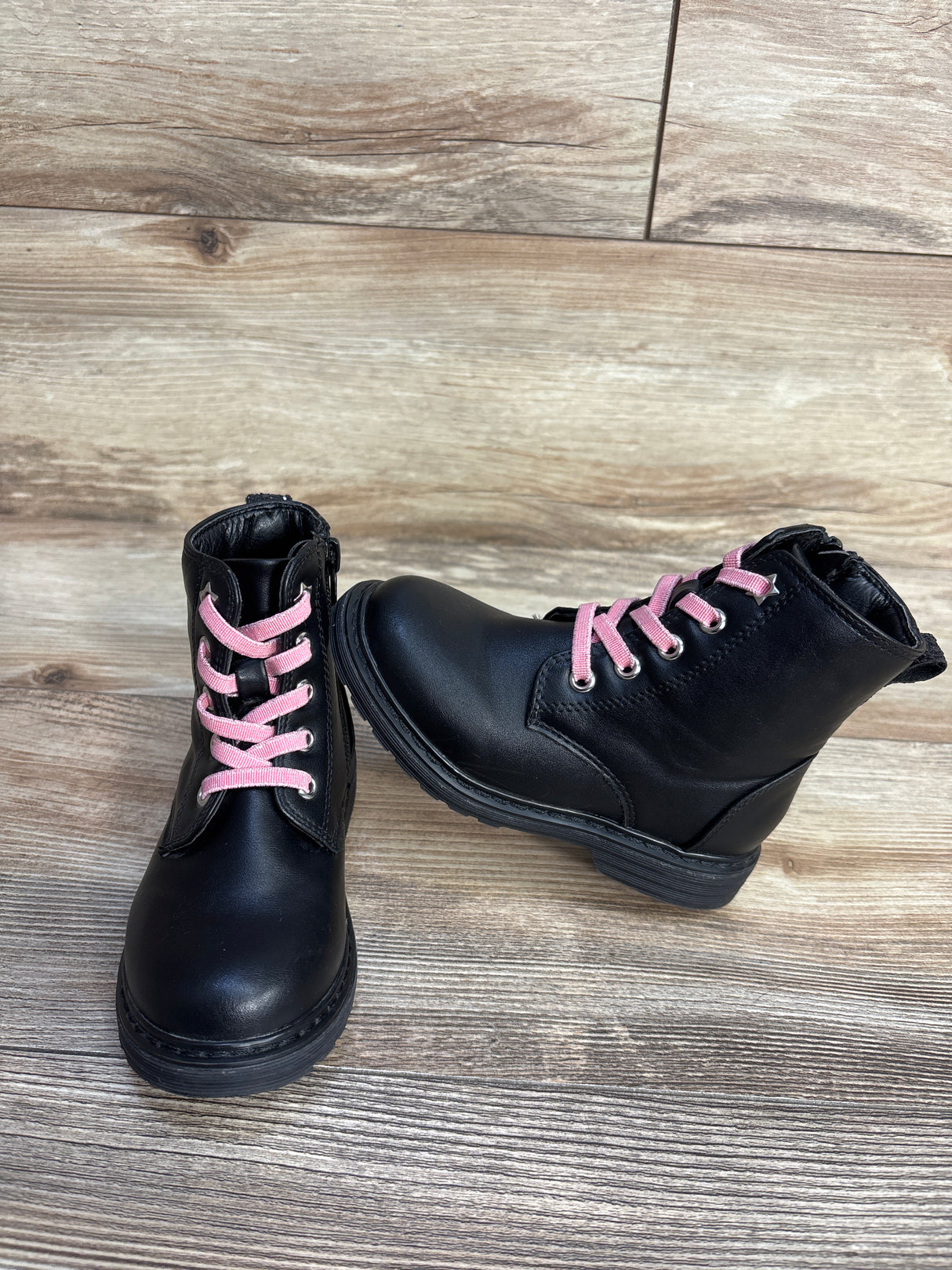 Jumping Beans Tartar Combat Boots, Black sz 9c