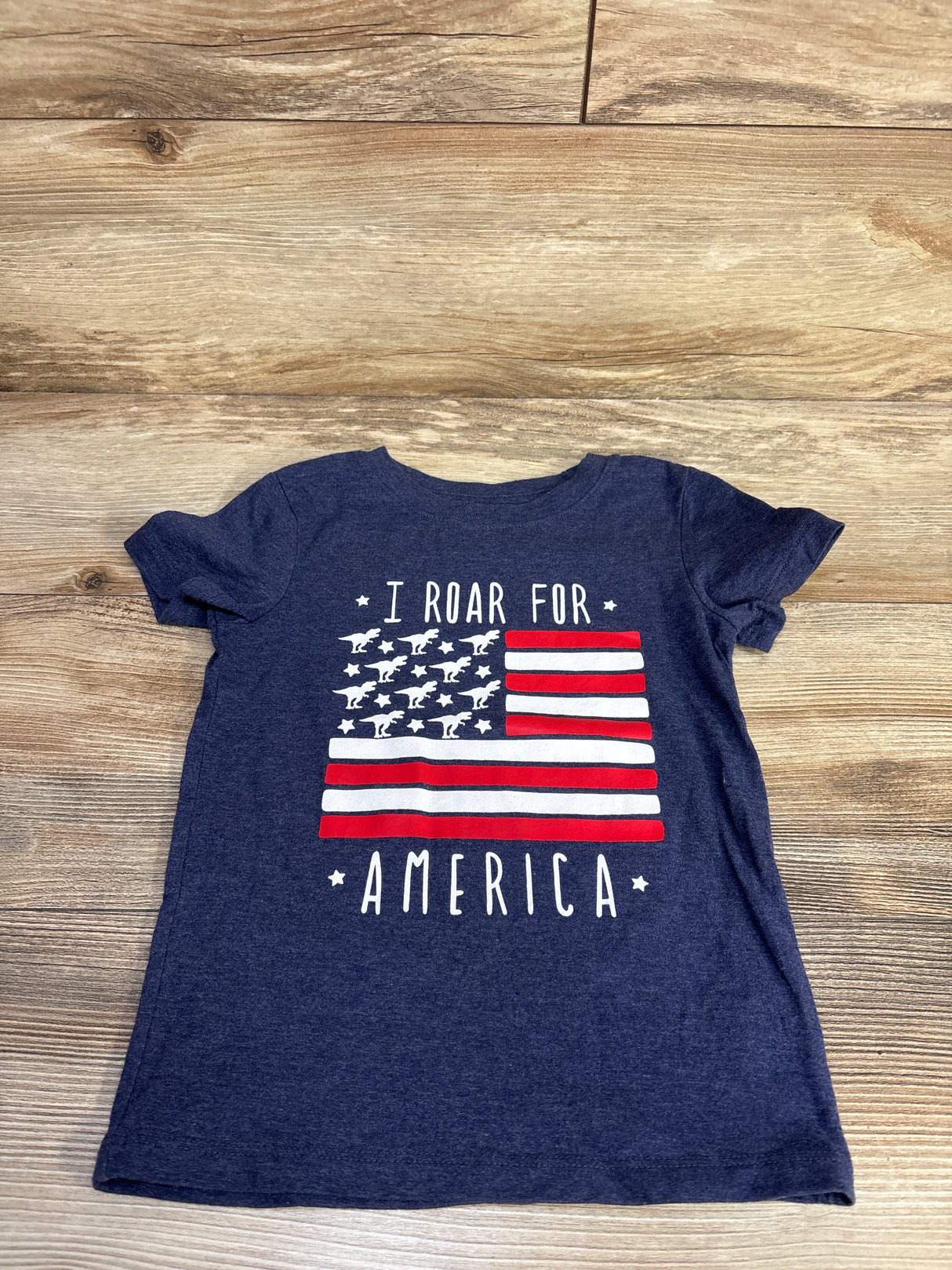 Cat & Jack I Roar For America Shirt Blue sz 3T