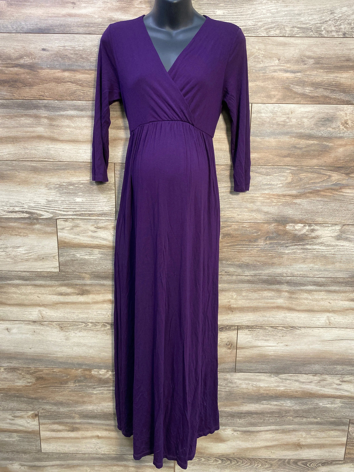 Mother Bee Maternity V-Neck Maxi Dress Purple sz XL