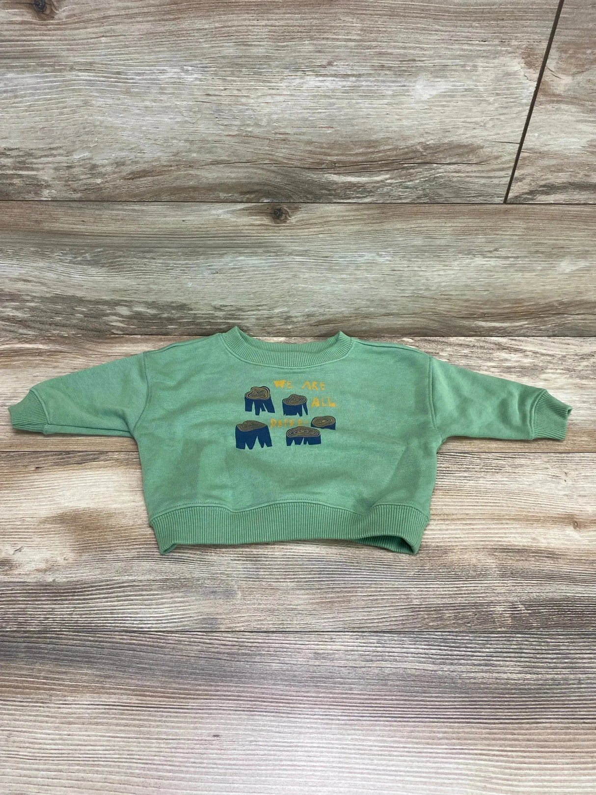 Amazon We Are All Different Sweatshirt Green sz 6m