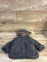 Zara Terry Lined Wool-Blend Coat Grey sz 9-12m