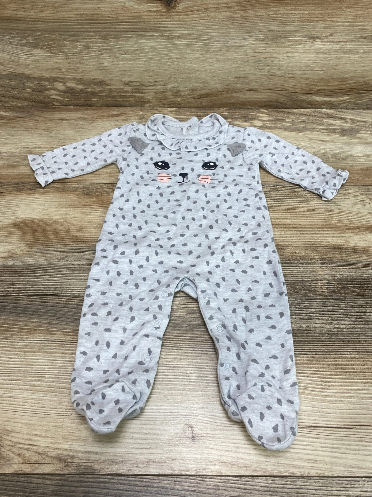 Rene Rofe Cat Footed Coverall Grey sz 0-3m