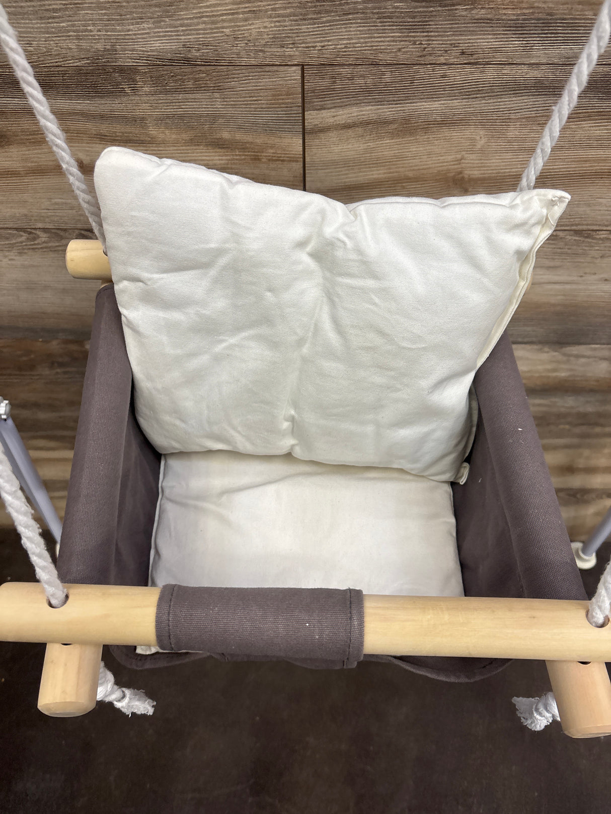 G TALECO GEAR Wooden Toddler Swing with Cushion, Grey