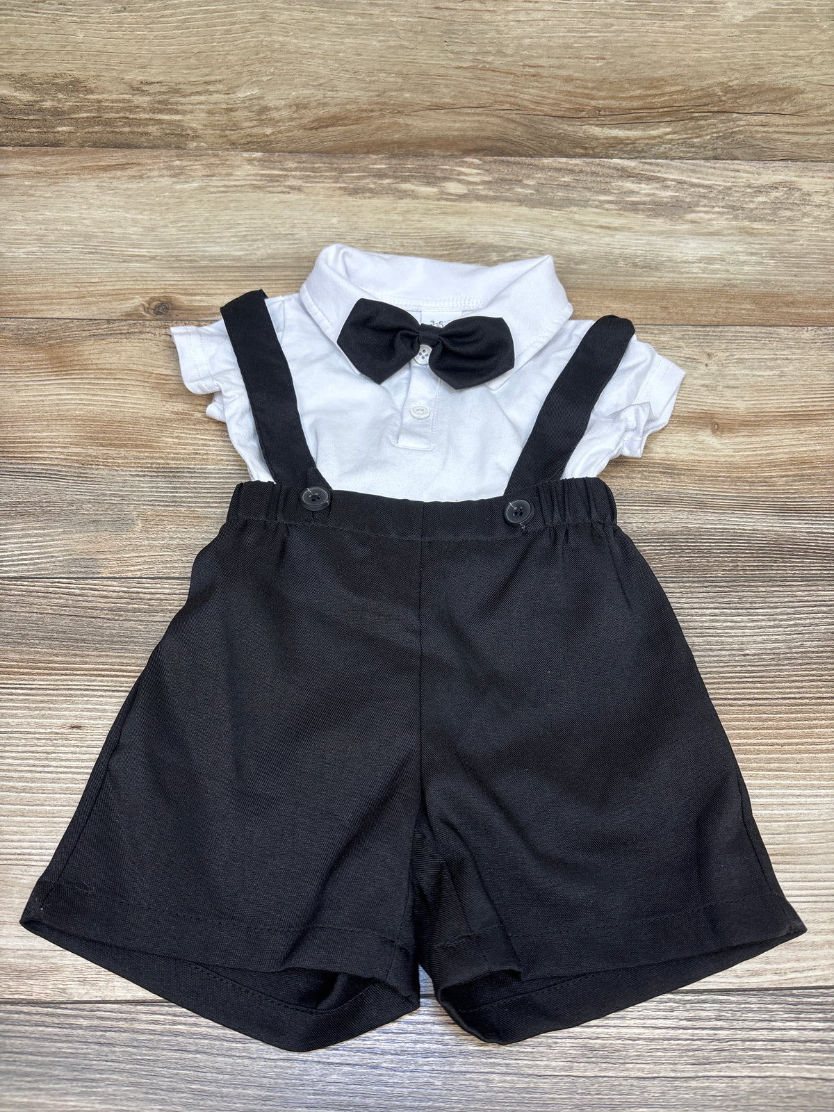 NWOT NIEWTR 3pc Gentleman's Bodysuit & Suspender Pants White sz 3-6m